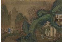 <b>FOUR ANONYMOUS ALBUM PAGES WITH ILLUSTRATIONS OF THE HISTORY OF CHINESE DEITIES</b>