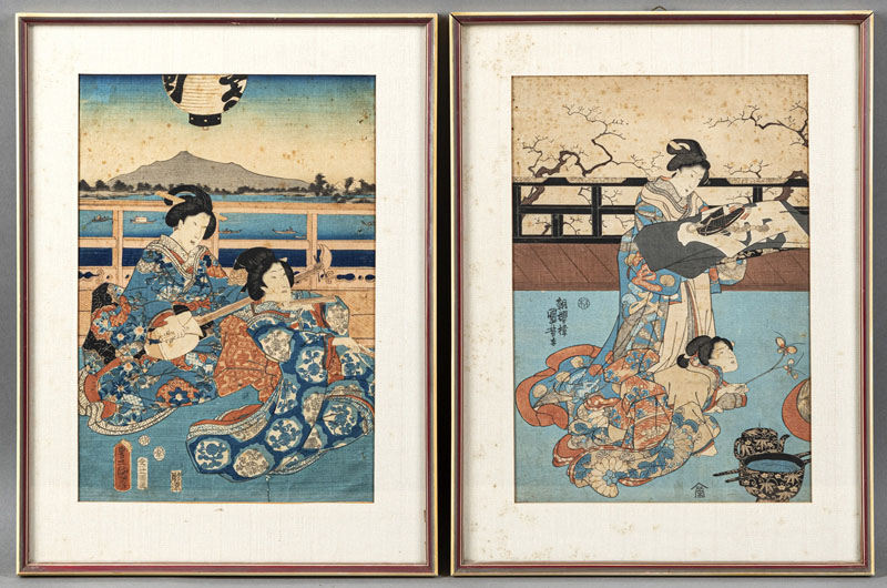 <b>TWO WOODBLOCK PRINTS WITH WOMEN</b>