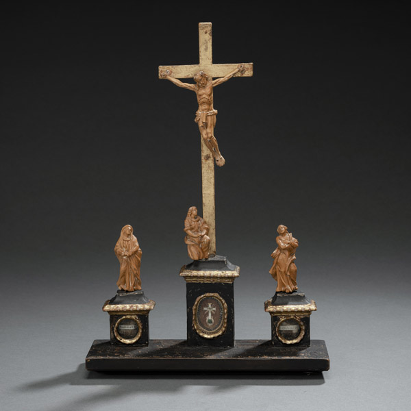 <b>A FINE BAROQUE MINIATURE CALVARY</b>