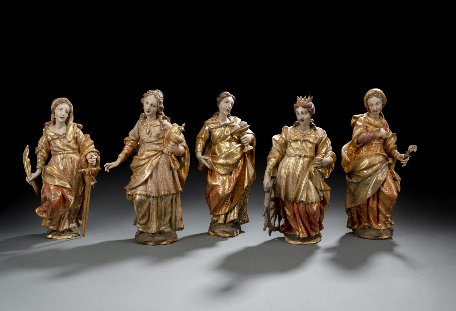 <b>A RARE GROUP OF FIVE FEMALE HOLY MARTYRS</b>