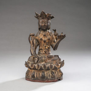 <b>Bronze des Guanyin auf einem Lotos</b>