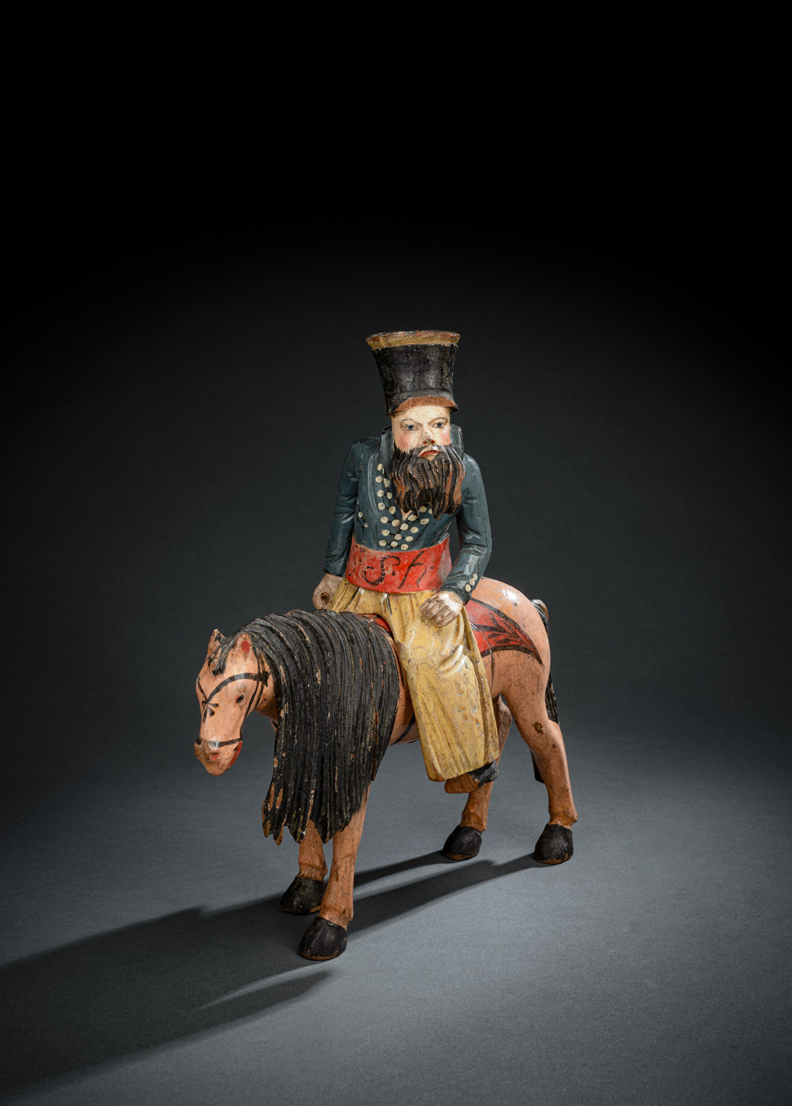 <b>A WOOD FIGURE OF A COSSACK ON HORSEBACK</b>