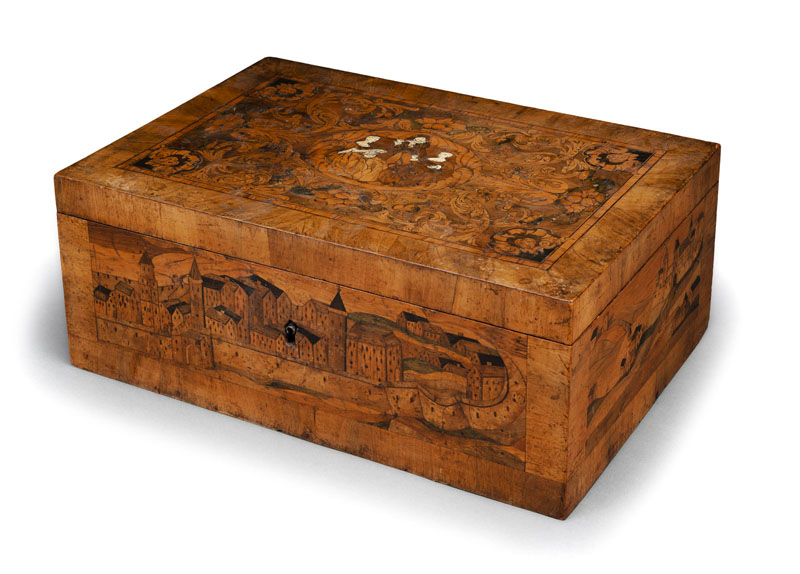 <b>Barockschatulle mit musizierender Gruppe und Architektur</b> <b>Barockschatulle mit musizierender Gruppe und Architektur</b>